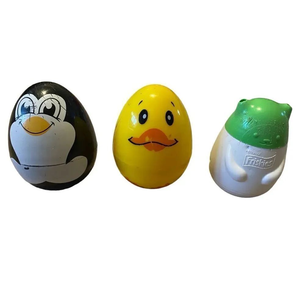 Lot Of 3 Wobble Toys Penguin Chick Cat Y2K Vintage